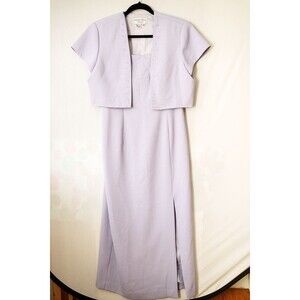 Adrianna Papell Occasions Dress 14P lavender purple jacket Petite beaded